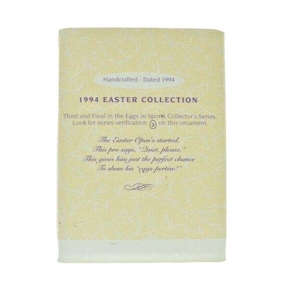 Hallmark Keepsake Ornament Eggs in Sports Golf Dated 1994 3rd in Series - Picture 6 of 9